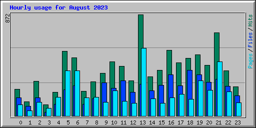 Hourly usage for August 2023