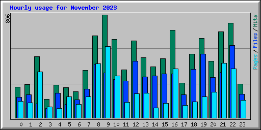 Hourly usage for November 2023