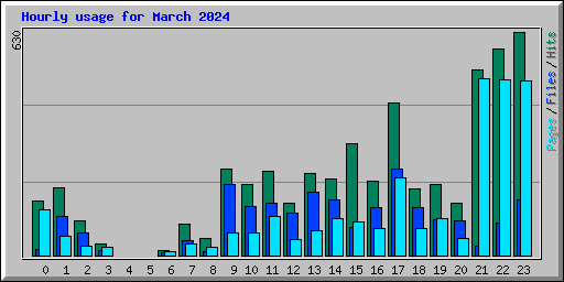 Hourly usage for March 2024