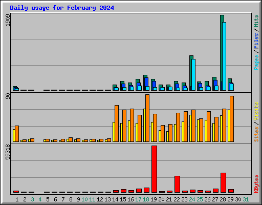 Daily usage for February 2024