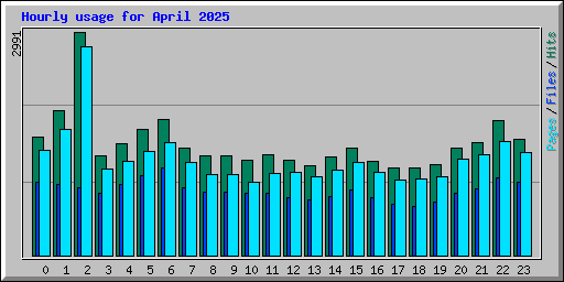 Hourly usage for April 2025
